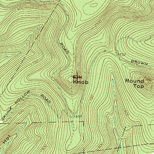 Topographic Map of Elk Knob, PA