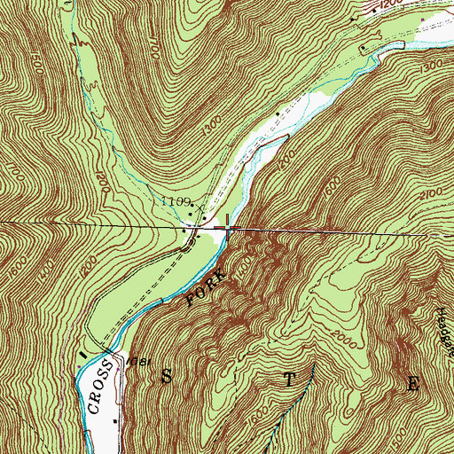Topographic Map of Elk Lick Run, PA