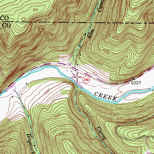 Topographic Map of Elm Camp Run, PA