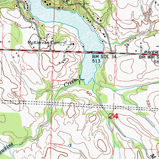 Topographic Map of Hawkins Creek, AL