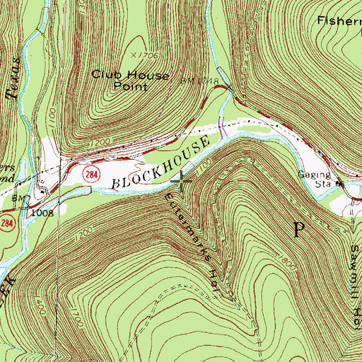 Topographic Map of Eutermarks Hollow, PA