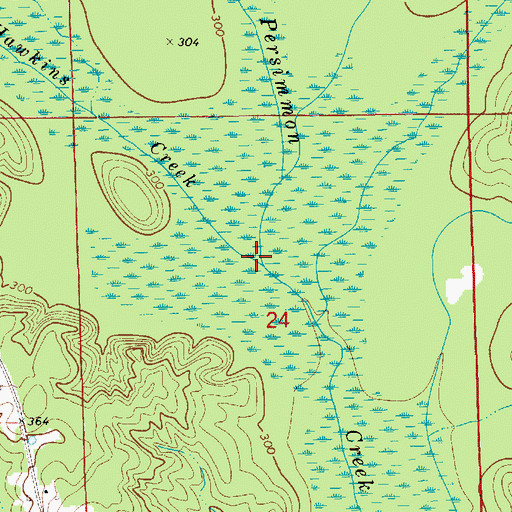 Topographic Map of Hawkins Creek, AL