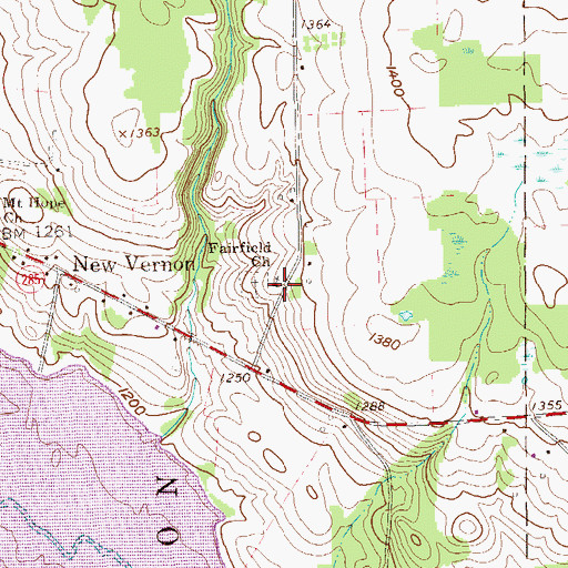 Topographic Map of Fairfield Church, PA