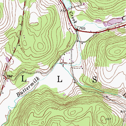 Topographic Map of Falls Creek, PA