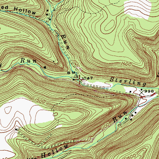 Topographic Map of Finley Run, PA