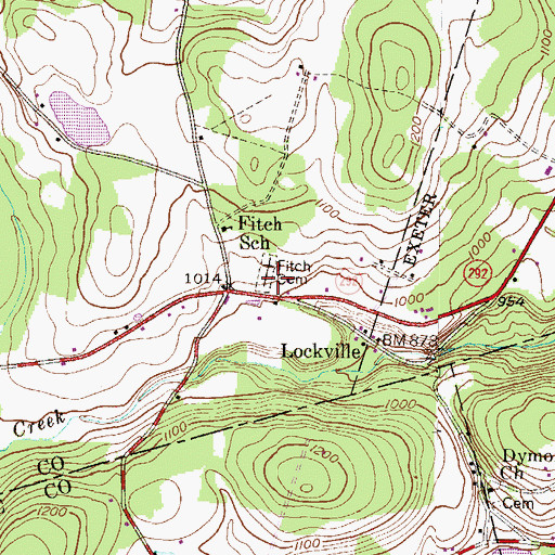 Topographic Map of Fitch Cemetery, PA