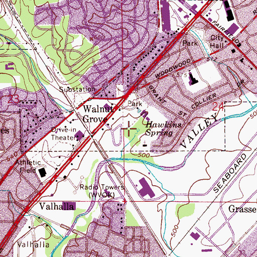 Topographic Map of Hawkins Spring, AL