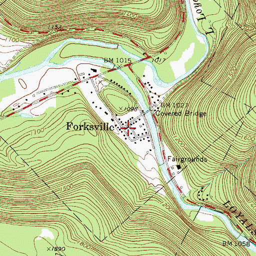 Topographic Map of Forksville, PA