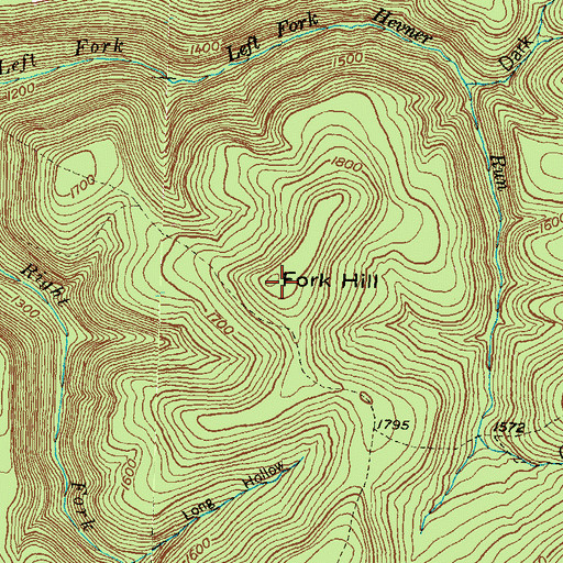 Topographic Map of Fork Hill, PA