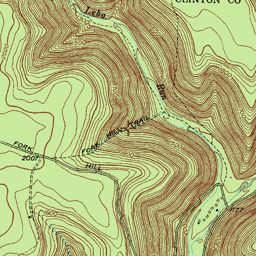 Topographic Map of Fork Hill Trail, PA