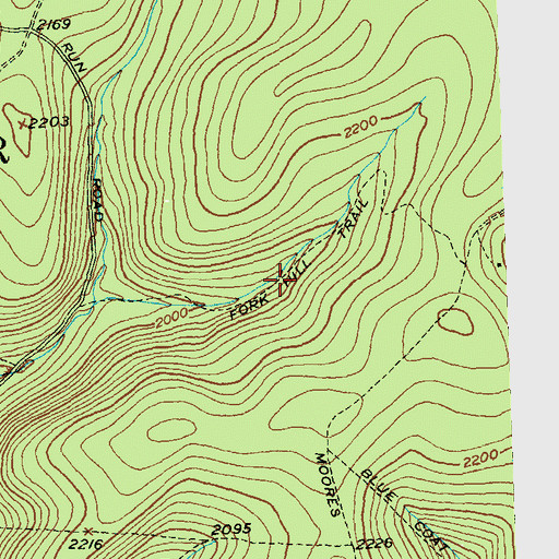 Topographic Map of Fork Hill Trail, PA