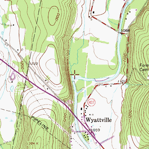 Topographic Map of Foster Run, PA