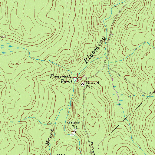 Topographic Map of Fourmile Pond, PA
