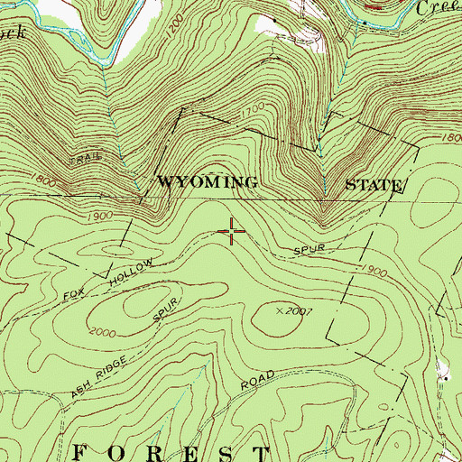 Topographic Map of Fox Hollow Spur, PA