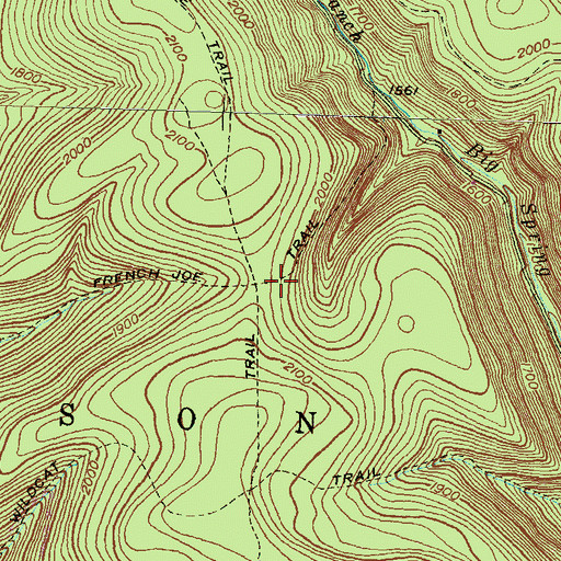 Topographic Map of French Trail, PA