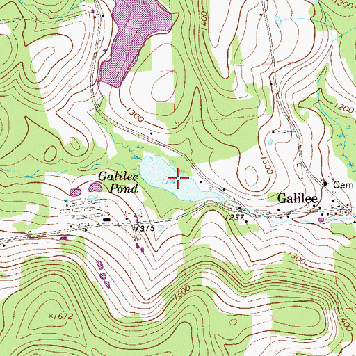 Topographic Map of Galilee Pond, PA