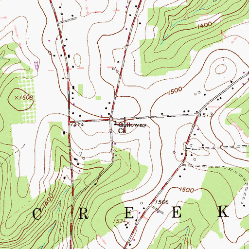 Topographic Map of Galloway Church, PA