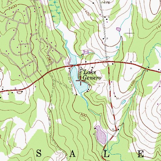Topographic Map of Lake Genero, PA