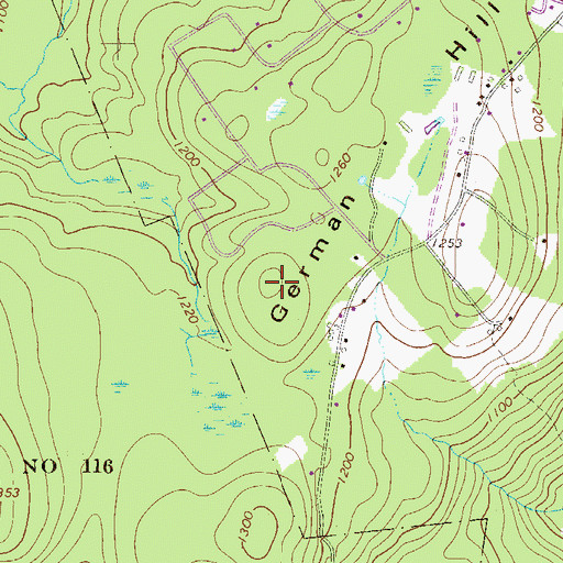 Topographic Map of German Hill, PA