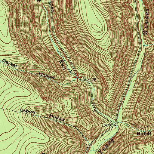 Topographic Map of Geyser Hollow, PA