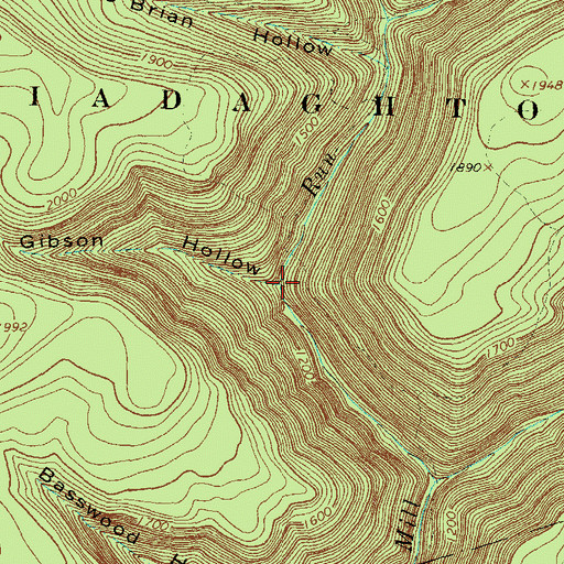 Topographic Map of Gibson Hollow, PA
