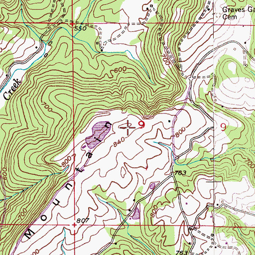 Topographic Map of Hayden Mountain, AL
