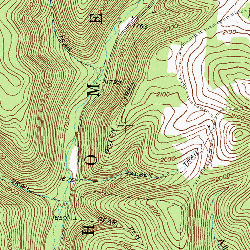 Topographic Map of Gillon Trail, PA