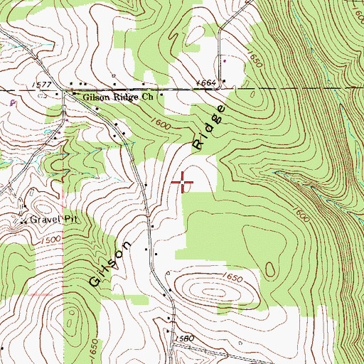 Topographic Map of Gilson Ridge, PA