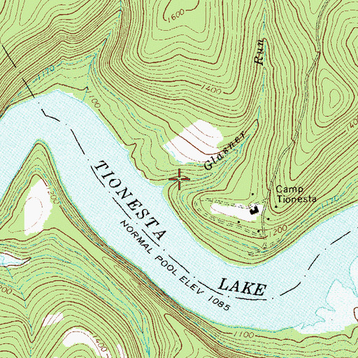 Topographic Map of Glasner Run, PA