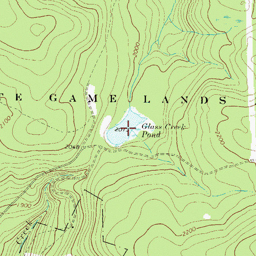 Topographic Map of Glass Creek Pond, PA