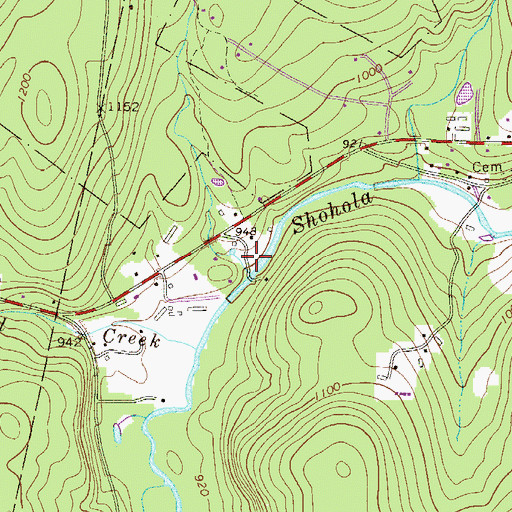 Topographic Map of Grassy Brook, PA