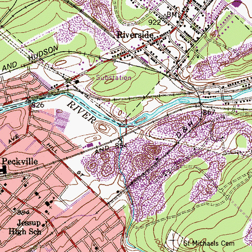 Topographic Map of Grassy Island Creek, PA