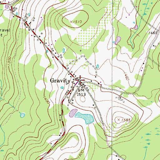 Topographic Map of Gravity, PA