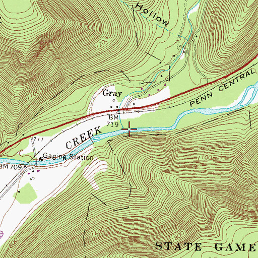 Topographic Map of Grays Run, PA