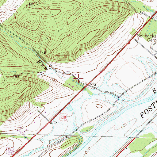 Topographic Map of Greens Run, PA