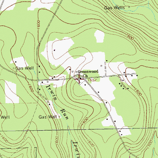 Topographic Map of Greenwood Church, PA