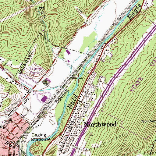 Topographic Map of Gypsy Run, PA