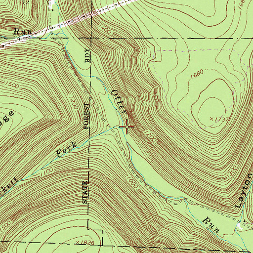 Topographic Map of Hackett Fork, PA
