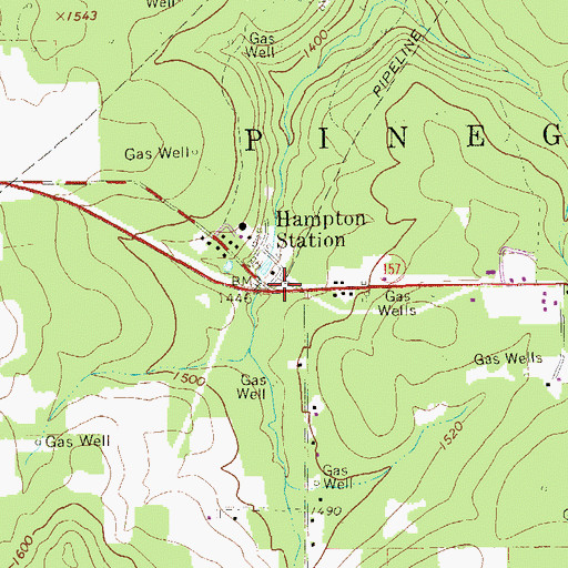 Topographic Map of Hampton Station, PA