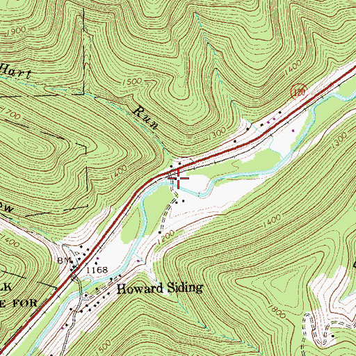 Topographic Map of Hart Run, PA