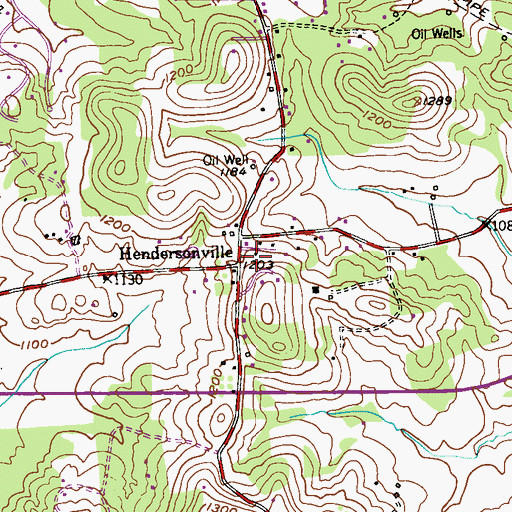 Topographic Map of Hendersonville, PA