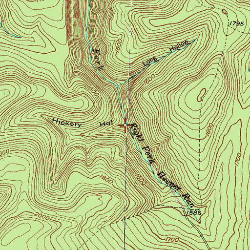 Topographic Map of Hickory Hollow, PA