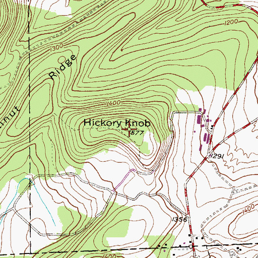 Topographic Map of Hickory Knob, PA