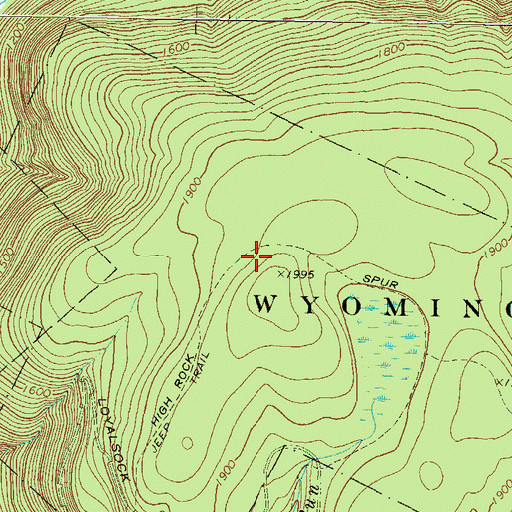 Topographic Map of High Rock Spur, PA