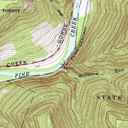 Topographic Map of Hilborn Run, PA
