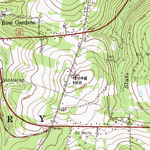Topographic Map of Hoag Hill, PA