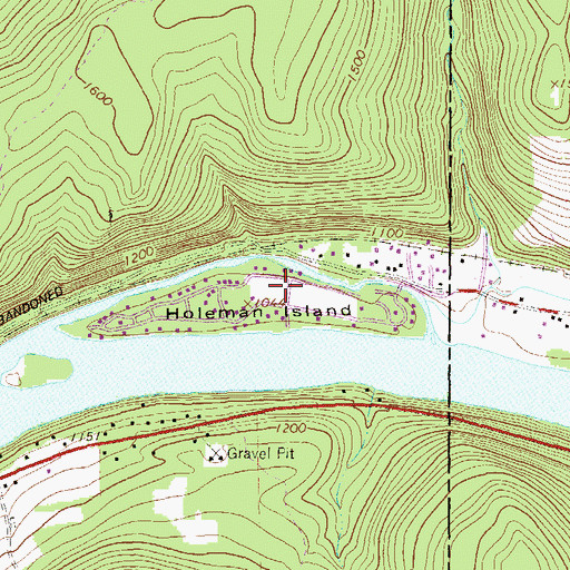 Topographic Map of Holeman Island, PA