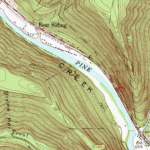 Topographic Map of Holt Trail, PA