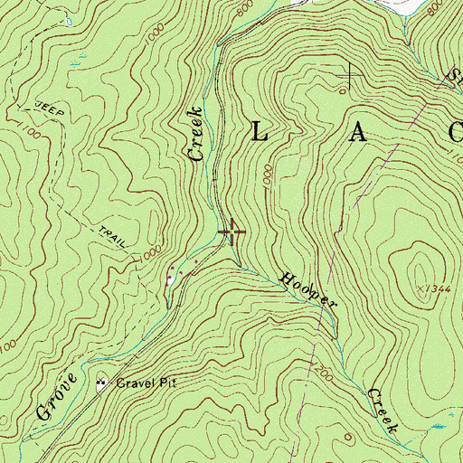 Topographic Map of Hooper Creek, PA