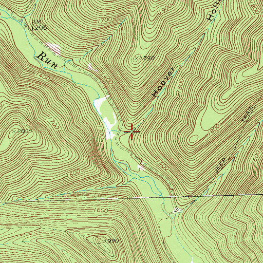 Topographic Map of Hoover Hollow, PA